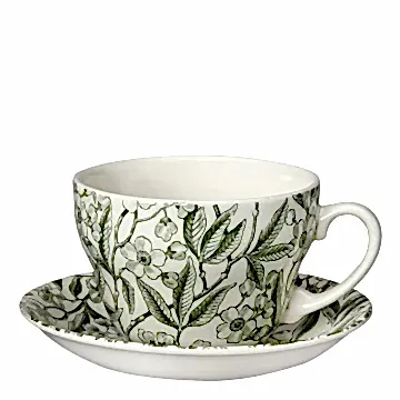 Green Prunus Breakfast Cup & Saucer