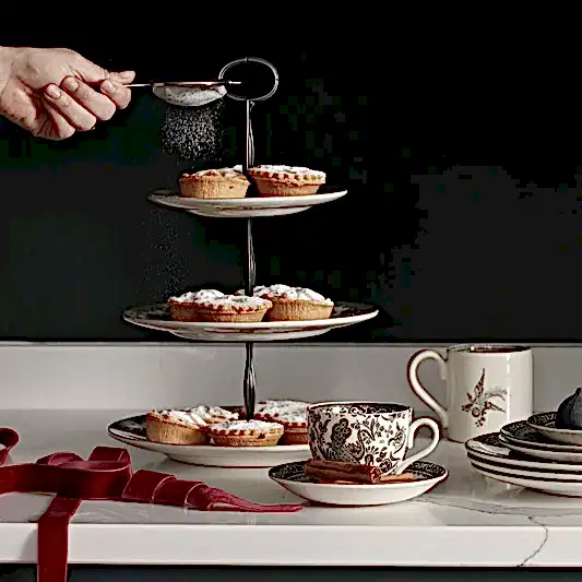 Green Regal Peacock 3 Tier Cake Stand Gift Boxed