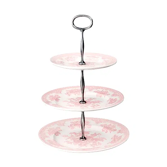 Pink Asiatic Pheasants 3 Tier Cake Stand Gift Boxed