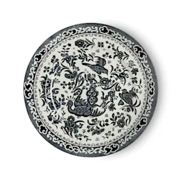 Black Regal Peacock Plate 17.5cm/7"