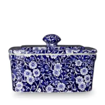 Butter Dish - Blue Calico Butter Dish 400g/1lb