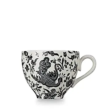 Black Regal Peacock Teacup 187ml/0.33pt