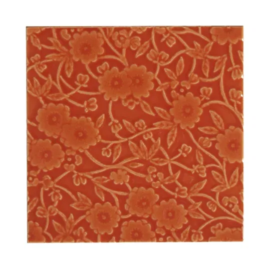 Burleigh x Craven Dunnill Jackfield Trivet Tile, Tangerine