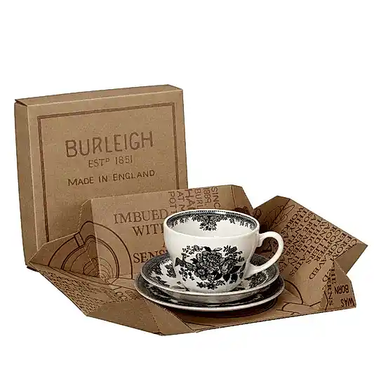 Black & White Asiatic Pheasants Breakfast Cup Gift Set