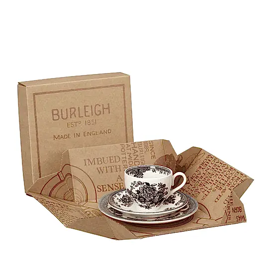 Black & White Asiatic Pheasants Teacup Gift Set
