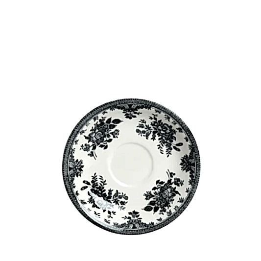 Black & White Asiatic Pheasants Tea Saucer