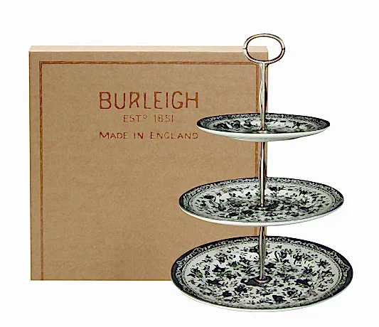 Black Regal Peacock 3 Tier Cake Stand Gift Boxed