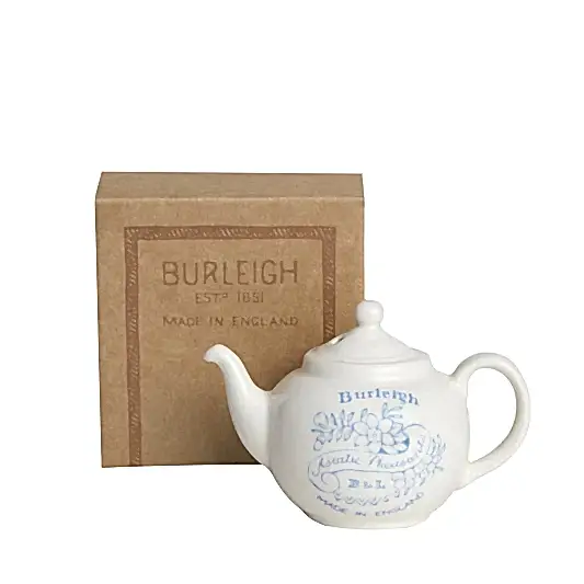 Burleigh Mini Teapot Ornament Apprentice Piece, Blue Asiatic Pheasants
