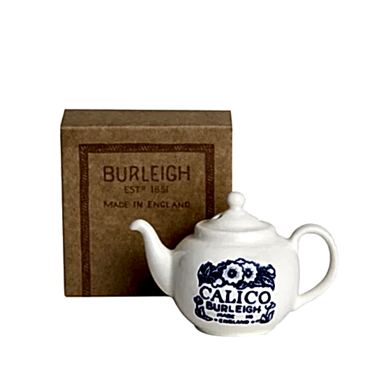 Burleigh Mini Teapot Ornament Apprentice Piece, Blue Calico