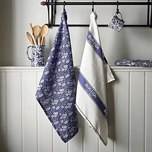 Burleigh x Bedeck of Belfast Blue Calico Tea Towel, Set of 2