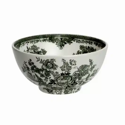 Green Asiatic Pheasants Medium Footed Bowl 20.5cm/8" Seconds