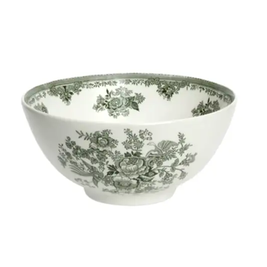 Green Asiatic Pheasants Large Footed Bowl 28cm/11" Seconds
