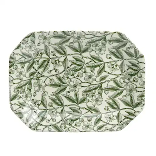 Green Prunus Rectangular Tray 28cm/11"