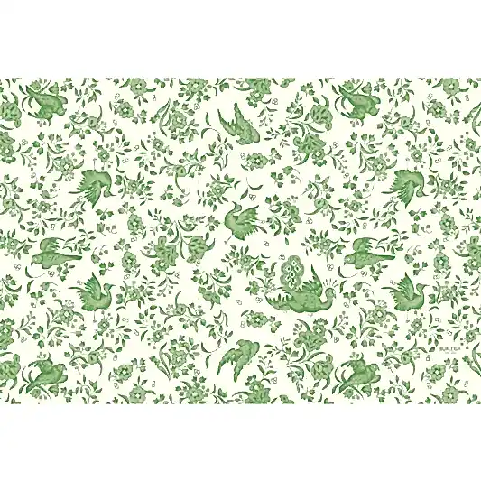 Burleigh x Hester & Cook Green Regal Peacock Paper Placemats, Pack of 18