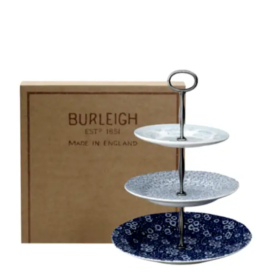 Pale Blue Asiatic Pheasants / Calico / Felicity 3 Tier Cake Stand Gift Boxed