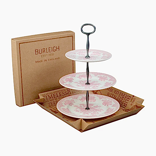 Pink Asiatic Pheasants 3 Tier Cake Stand Gift Boxed