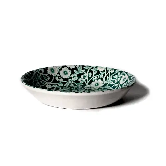 Teal Calico Butter Pat Dish 12cm/4.75"