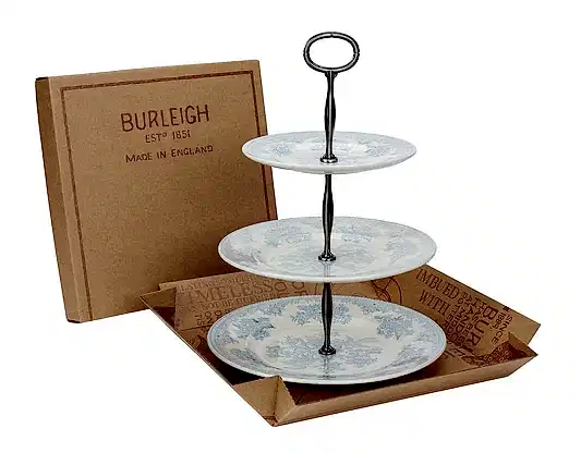 Blue Asiatic Pheasants 3 Tier Cake Stand Gift Boxed