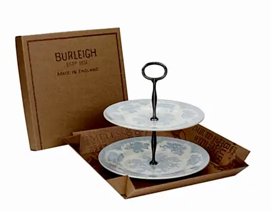 Blue Asiatic Pheasants 2 Tier Cake Stand Gift Boxed