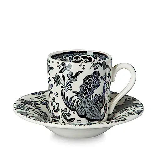 Black Regal Peacock Espresso Cup And Saucer
