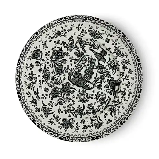 Black Regal Peacock Plate 22cm/8.75"