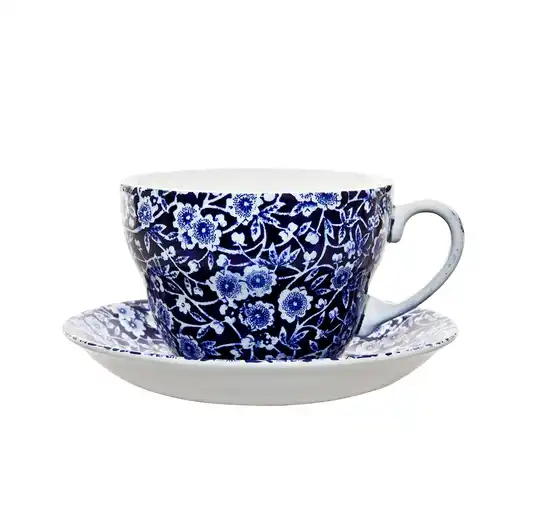 Blue Calico Breakfast Cup And Saucer