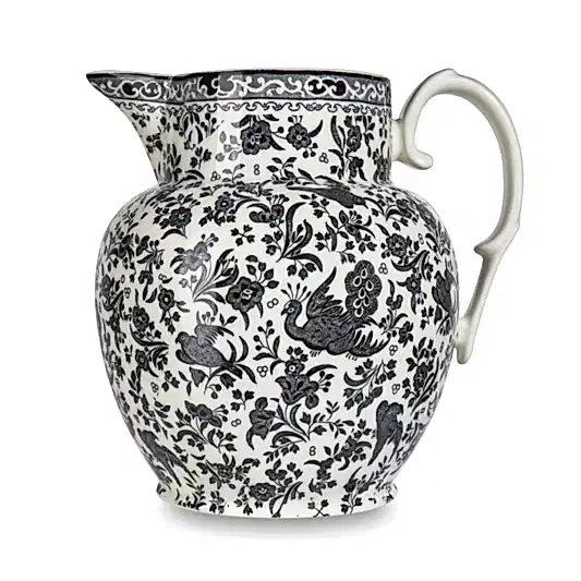 Etruscan Jug - Black Regal Peacock Large Etruscan Jug