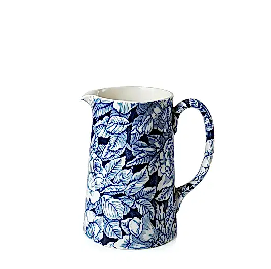 Ink Blue Hibiscus Large Tankard Jug 2pt