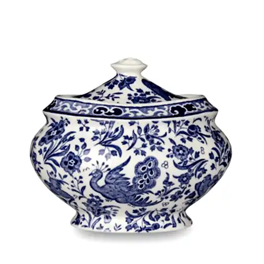 Jam Pot/Covered Sugar - Blue Regal Peacock Jam Pot / Covered Sugar Pot 480g/ 1lb