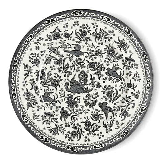 Plate - Black Regal Peacock Plate 25cm/10" Seconds