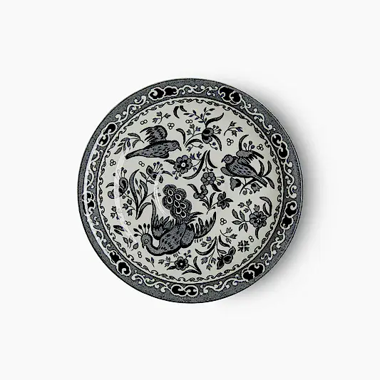 Tea Saucer - Black Regal Peacock Tea Saucer